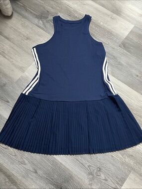 Girls Navy Athletic Pleated Tank Dress